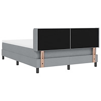 vidaXL Box vårdsäng med madrass ljusgrå 160x200 cm tyg