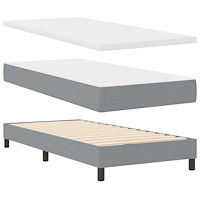 vidaXL Box vårdsäng med madrass ljusgrå 160x200 cm tyg