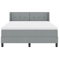 vidaXL Box vårdsäng med madrass ljusgrå 160x200 cm tyg