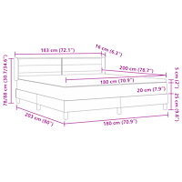 vidaXL Boxspring Säng med Madrass Mörkgrå 180x200 cm tyg