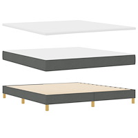 vidaXL Boxspring Säng med Madrass Mörkgrå 180x200 cm tyg