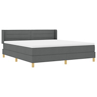 vidaXL Boxspring Säng med Madrass Mörkgrå 180x200 cm tyg