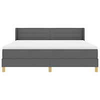 vidaXL Boxspring Säng med Madrass Mörkgrå 180x200 cm tyg
