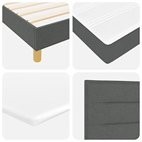 vidaXL Boxspring Säng med Madrass Mörkgrå 180x200 cm tyg
