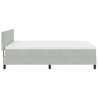 vidaXL Boxsäng med madrass och LED-ljus Ljusgrå 140x200 cm Sammet