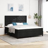 vidaXL Bäddfjäder med LED-ljusslingor Svart 180 x 200 cm tyg
