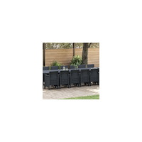 vidaXL 15-delars trädgårdsmatset med kuddar Vitt Poly Rattan, vidaXL Trädgårdsbord Vitt 250x100x73 cm Poly Rattan, vidaXL Trädg...
