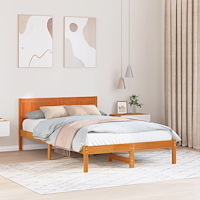 vidaXL Vaxbrun Tallträ Sängram Vaxbrun Massivt trä 135 x 190 cm