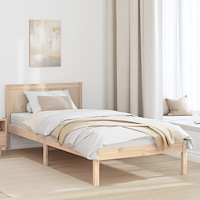 vidaXL Tall Sängram Naturligt trä Massivt tallträ 90 x 190 cm Hållbar