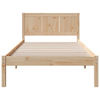 vidaXL Tall Sängram Naturligt trä Massivt tallträ 90 x 190 cm Hållbar