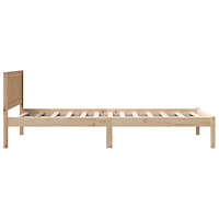 vidaXL Tall Sängram Naturligt trä Massivt tallträ 90 x 190 cm Hållbar
