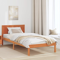 vidaXL Vaxad Brun Sängram Vaxad brun Massivt tallträ 90 x 190 cm Hållbar