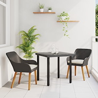 vidaXL 3-delat Trädgårdsmöbelset Svart Poly Rattan