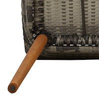vidaXL 5-delars Trädgårds Matbord-set Grå Poly Rattan