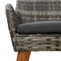 vidaXL 5-delars Trädgårds Matbord-set Grå Poly Rattan