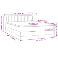 vidaXL Ramsäng med madrass mörkgrönt 140x210 cm sammet