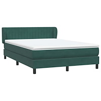 vidaXL Ramsäng med madrass mörkgrönt 140x210 cm sammet