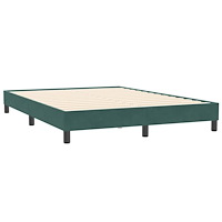 vidaXL Ramsäng med madrass mörkgrönt 140x210 cm sammet