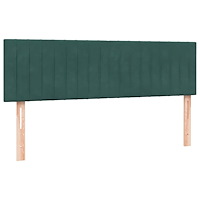 vidaXL Ramsäng med madrass mörkgrönt 140x210 cm sammet