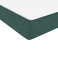 vidaXL Ramsäng med madrass mörkgrönt 140x210 cm sammet