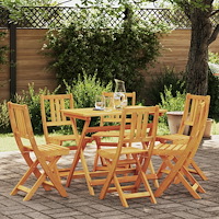 vidaXL Trädgård Stol 6 pcs Brun 36 x 46 x 86cm Massivt akaciaträ