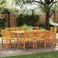 vidaXL Trädgård Stol 8 pcs Brun 56 x 56 x 90 cm Massivt akaciaträ
