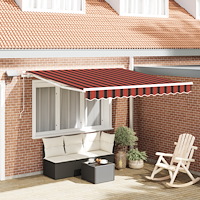 vidaXL Manuell Utdragbar Markis med LED Orange och Brun 300x250 cm