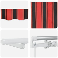 vidaXL Manuell Utdragbar Markis med LED Orange och Brun 300x250 cm
