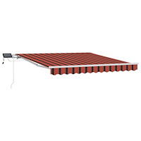 vidaXL Manuell Utdragbar Markis med LED Orange och Brun 300x250 cm