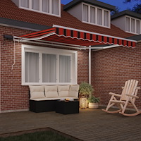 vidaXL Manuell Utdragbar Markis med LED Orange och Brun 300x250 cm