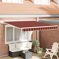 vidaXL Automatisk utdragbar markis i orange och brunt 300x250 cm