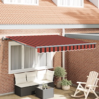 vidaXL Automatisk utdragbar markis i orange och brun, 300x250 cm