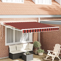 vidaXL Automatisk Utdragbar Markis Orange och Brun 300x250 cm