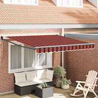 vidaXL Automatisk Utdragbar Markis Orange och Brun 300x250 cm