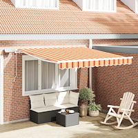 vidaXL Manuell Utdragbar Markis med LED Gul och Orange 300x250 cm