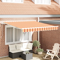 vidaXL Automatisk Utdragbar Markis i Gult och Orange 300x250 cm