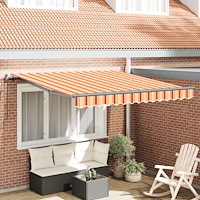 vidaXL Manuell fällbar markis gul och orange 300x250 cm