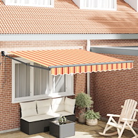 vidaXL Automatisk Hopfällbar Markis Gul och Orange 300x250 cm