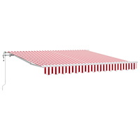 vidaXL Automatisk Utdragbar Markis Röd och Vit 300x250 cm