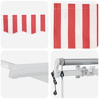 vidaXL Automatisk Utdragbar Markis Röd och Vit 300x250 cm