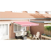 vidaXL Automatisk Hopfällbar Markis Röd och Vit Rand 300x250 cm
