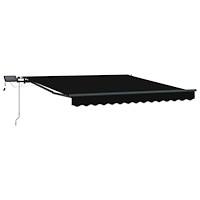 vidaXL Manuell utdragbar markis med LED Svart 300x250 cm