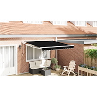 vidaXL Automatisk Utdragbar Markis Svart 300x250 cm, vidaXL Markis Ersättningsmaterial för 3x2,5 m Ram Svart