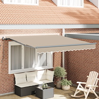 vidaXL Manuell Hopfällbar Markis Beige 300x250 cm, vidaXL Markis Ersättningsduk för 3x2.5 m Ram Beige