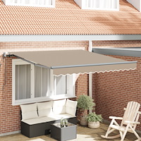 vidaXL Automatisk Utdragbar Markis Beige 300x250 cm, vidaXL Markis Ersättnings Tyg för 3x2,5 m Ram Beige