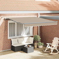 vidaXL Automatisk Utdragbar Markis med LED Beige 300x250 cm, vidaXL Markis Ersättningstyg för 3x2,5 m Ram Beige