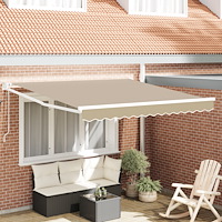 vidaXL Automatisk Utdragbar Markis Beige 300x250 cm, vidaXL Markis Ersättnings Tyg för 3x2,5 m Ram Beige