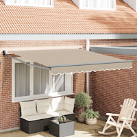 vidaXL Manuell Utdragbar Markis Beige 300x250 cm, vidaXL Markis Ersättningsduk för 3x2,5 m Ram Beige