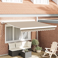 vidaXL Manuell Utdragbar Markis Beige 300x250 cm, vidaXL Markis Ersättningstyg för 3x2.5 m Ram Beige