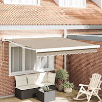 vidaXL Automatisk Hopfällbar Markis Beige 300x250 cm, vidaXL Markis Ersättningsmaterial för 3x2.5 m Ram Beige